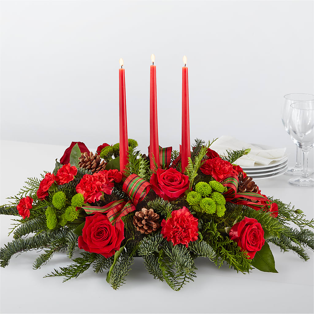 By the Candlelight Centerpiece – MILLER'S FLOWERS, Racine WI