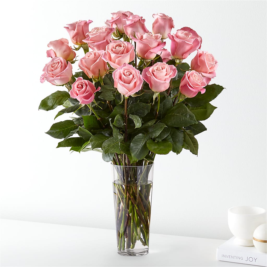 Long Stem Pink Rose Bouquet – MILLER'S FLOWERS, Racine WI