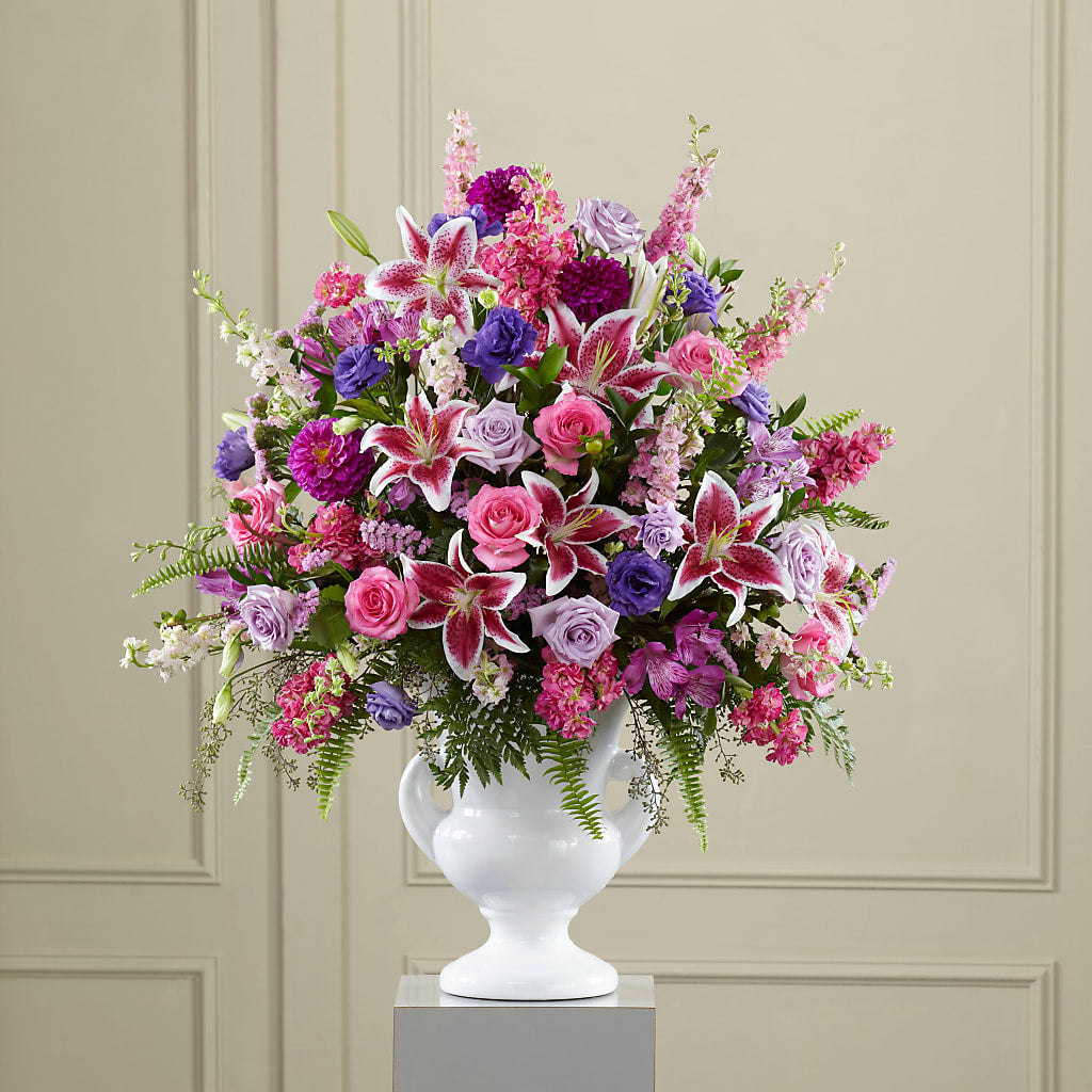 Peaceful Tribute Arrangement – MILLER'S FLOWERS, Racine WI