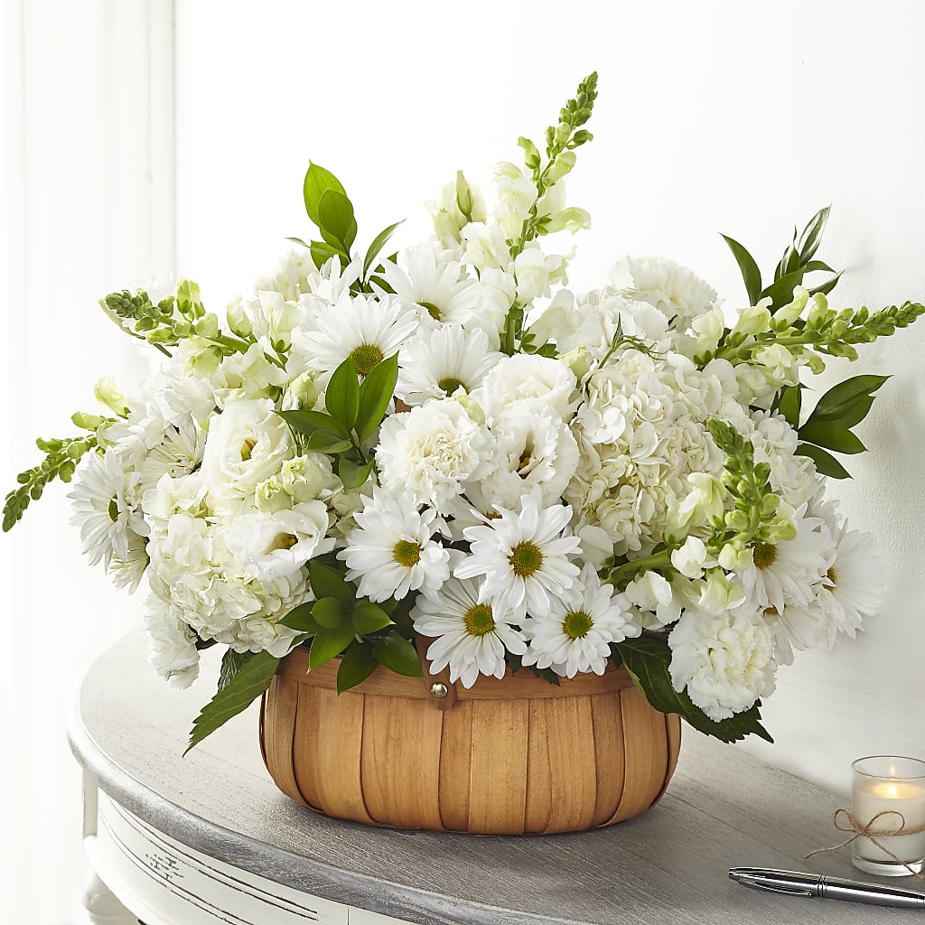 Pure Ivory Basket – MILLER'S FLOWERS, Racine WI