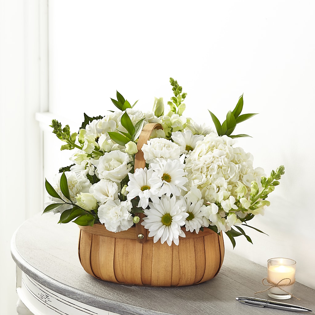 Pure Ivory Basket – MILLER'S FLOWERS, Racine WI