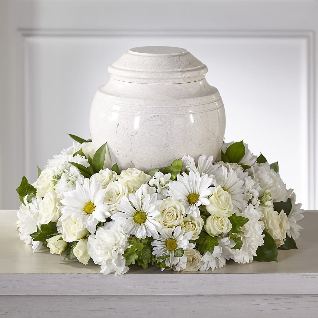 Ivory Gardens Cremation Adornment – MILLER'S FLOWERS, Racine WI