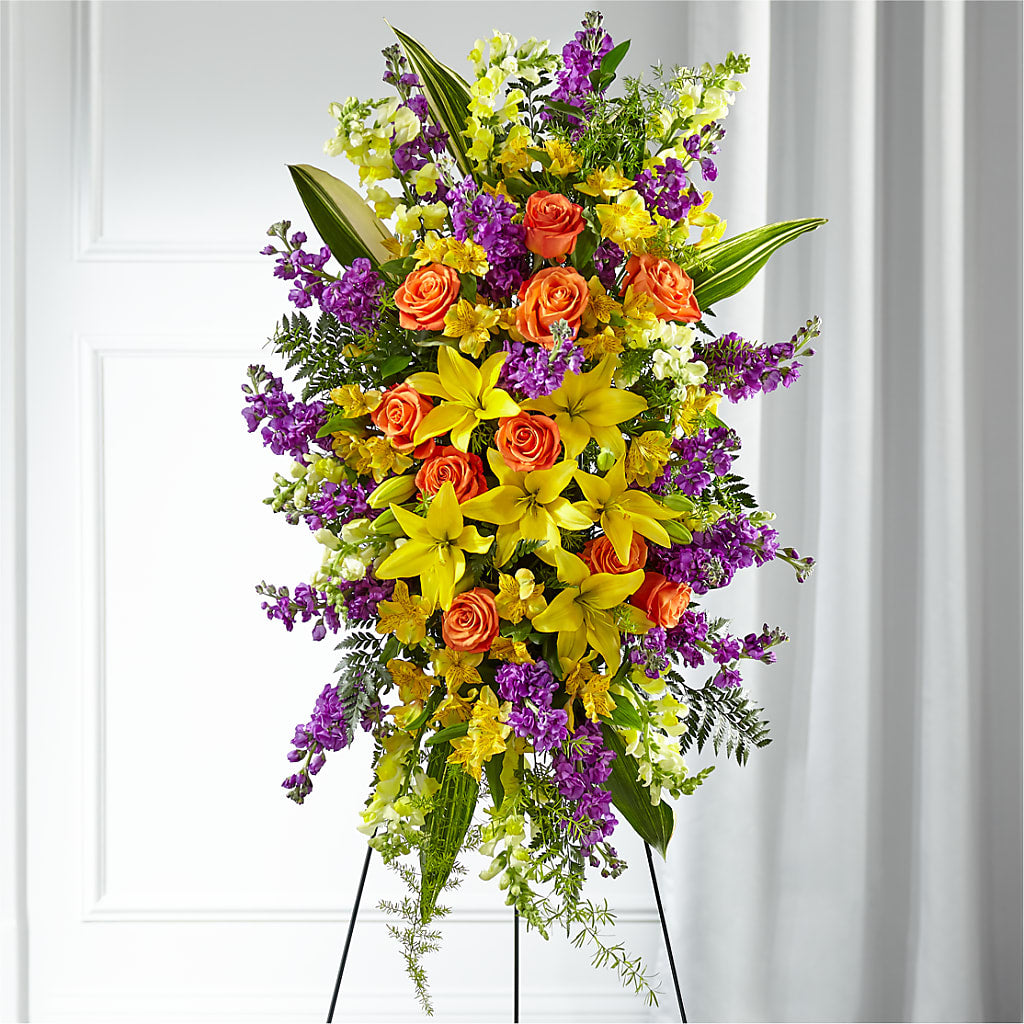 Thoughtful Prayers Standing Spray – MILLER'S FLOWERS, Racine WI