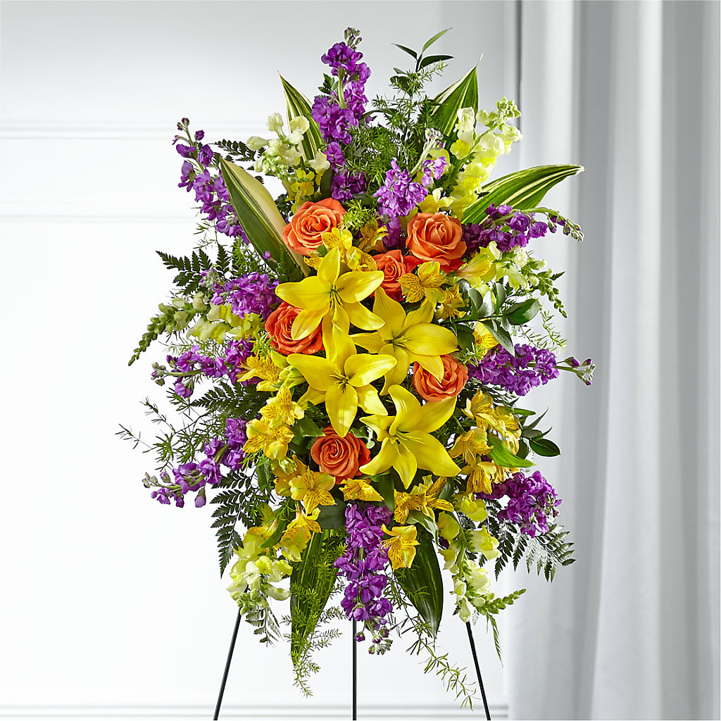 Thoughtful Prayers Standing Spray – MILLER'S FLOWERS, Racine WI
