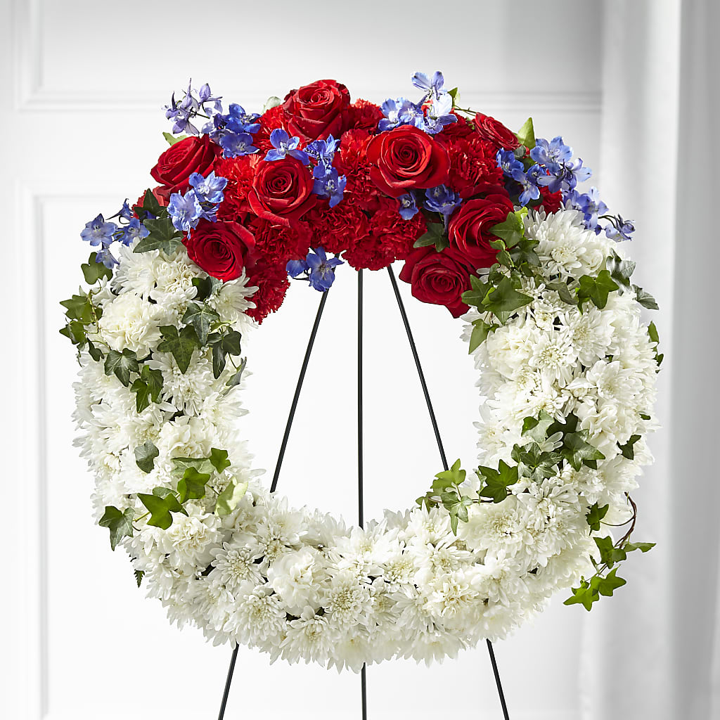 Patriotic Passion Wreath – MILLER'S FLOWERS, Racine WI