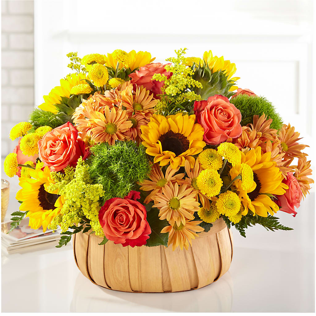 Harvest Sunflower Basket – MILLER'S FLOWERS, Racine WI