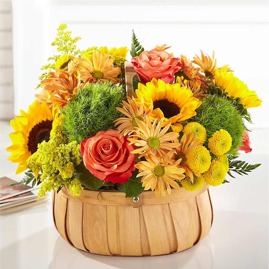 Harvest Sunflower Basket – MILLER'S FLOWERS, Racine WI