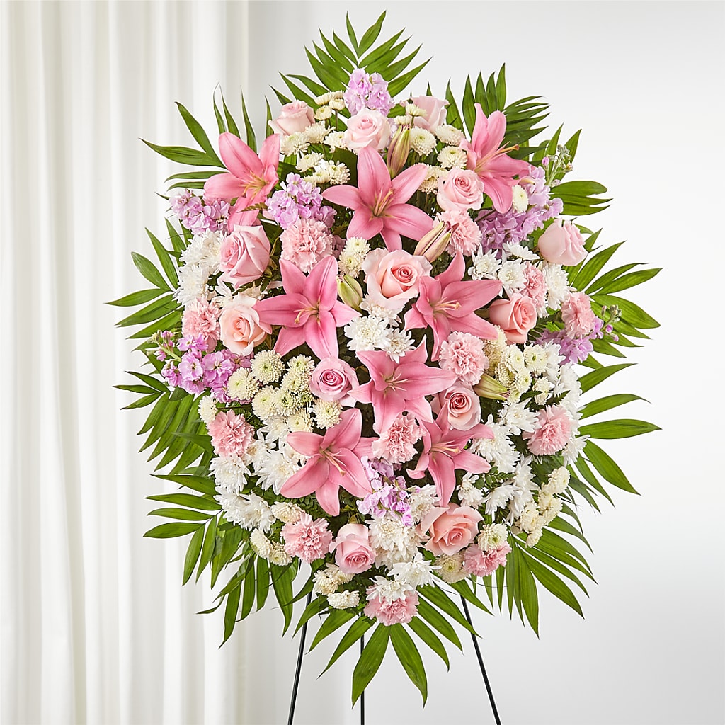 Offering Solace Standing Spray – MILLER'S FLOWERS, Racine WI