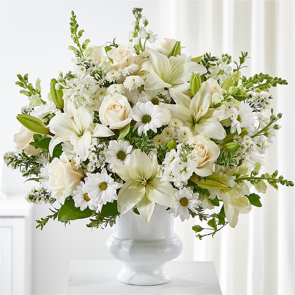 Uplifting Urn Arrangement – MILLER'S FLOWERS, Racine WI