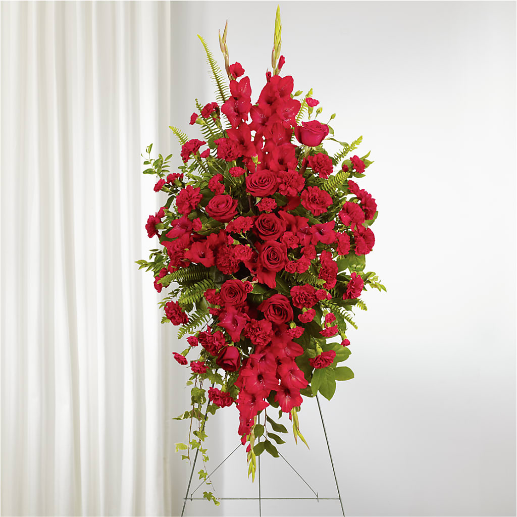 From the Heart Standing Spray – MILLER'S FLOWERS, Racine WI