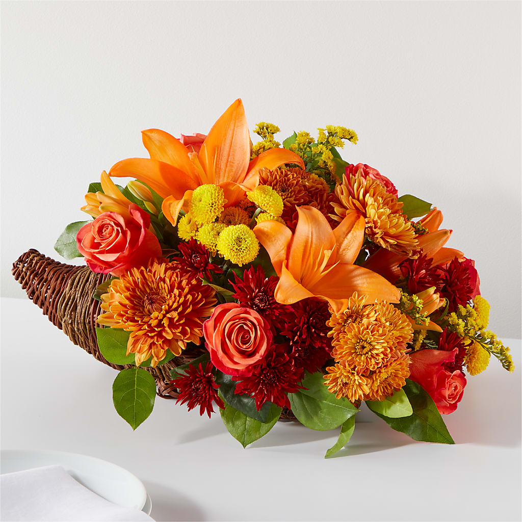 Bouquet of Blessings Cornucopia – MILLER'S FLOWERS, Racine WI