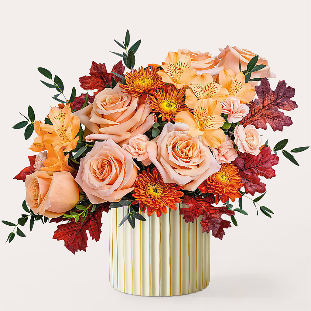 Spiced Latte Bouquet with Ivory Vase – MILLER'S FLOWERS, Racine WI
