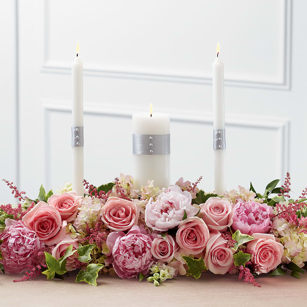 Worldwide Romance Unity Candle Arrangement – MILLER'S FLOWERS, Racine WI