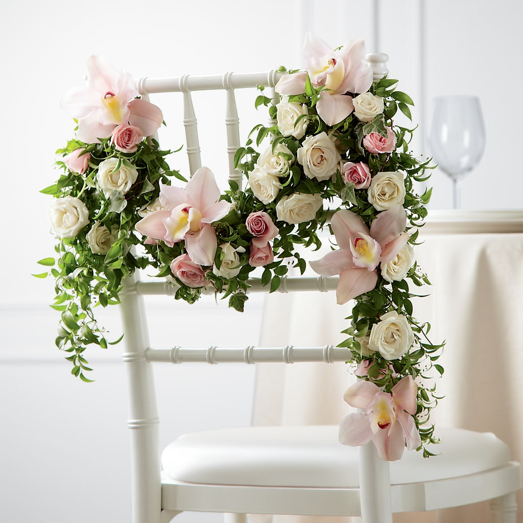 Orchid Rose Chair Décor – MILLER'S FLOWERS, Racine WI