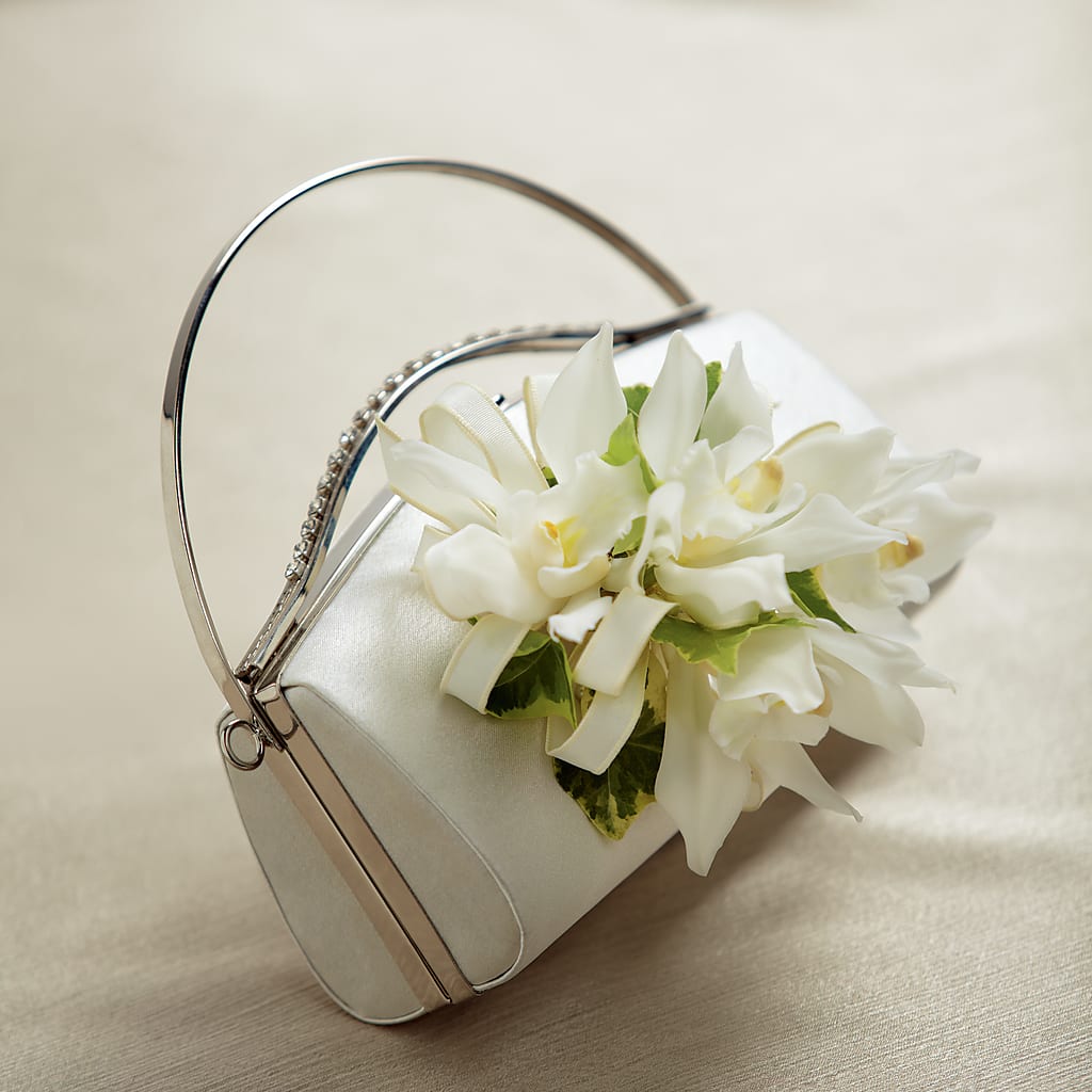 White Purse Decor – MILLER'S FLOWERS, Racine WI