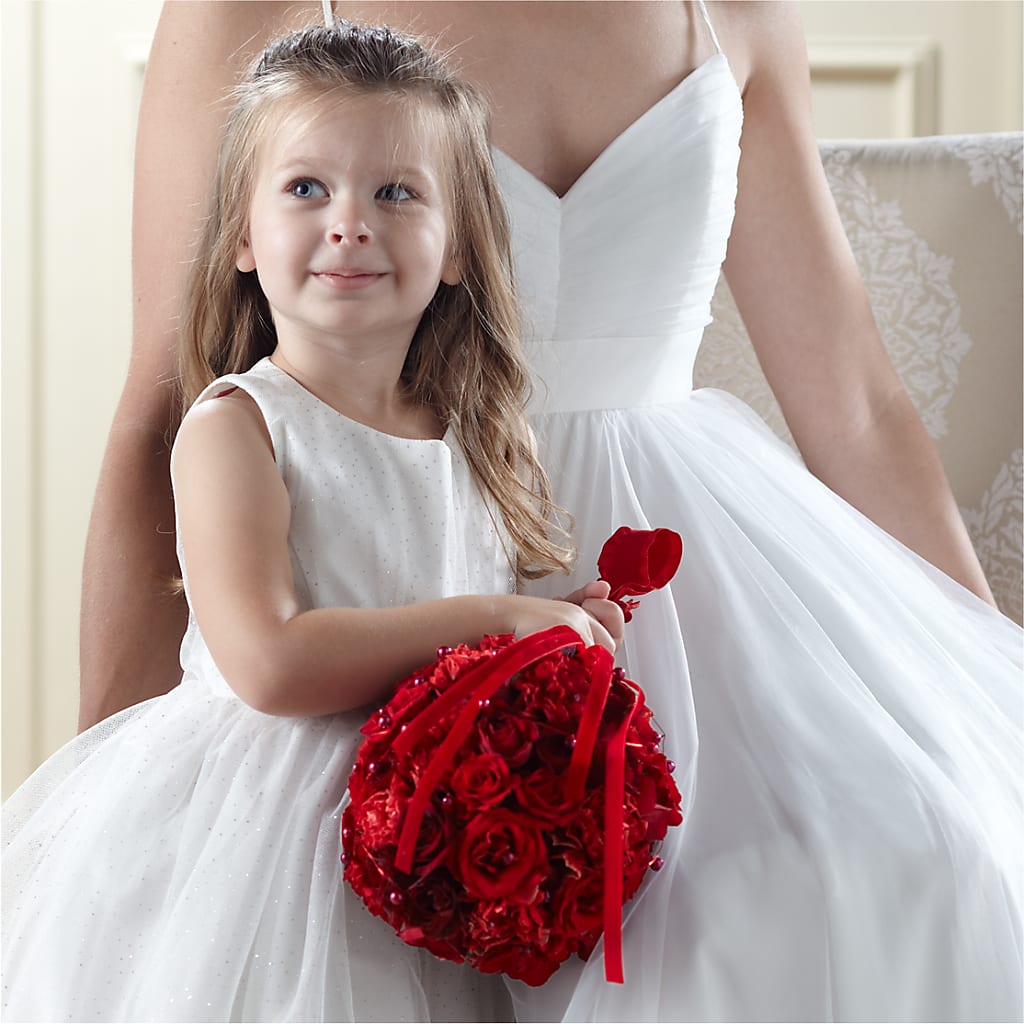Pure at Heart Flower Girl Arrangement – MILLER'S FLOWERS, Racine WI