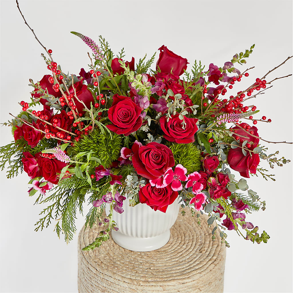 Big Red Bow Bouquet – MILLER'S FLOWERS, Racine WI