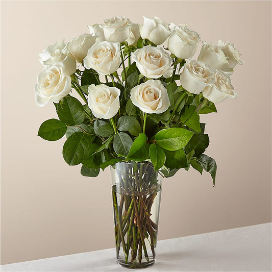 Long Stem White Rose Bouquet – MILLER'S FLOWERS, Racine WI