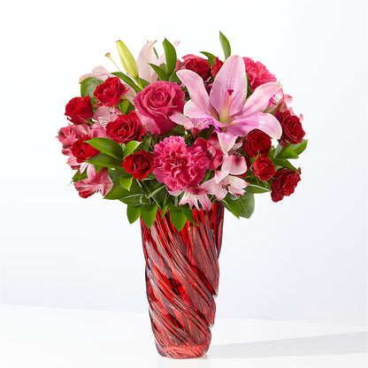 Berry in Love Bouquet with Luxe Swirl Vase
