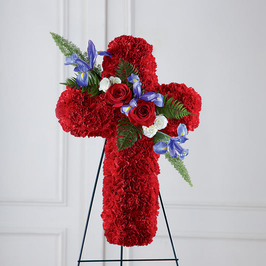 Faithful Hero Floral Cross – MILLER'S FLOWERS, Racine WI