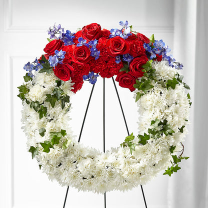 Patriotic Passion Wreath – MILLER'S FLOWERS, Racine WI