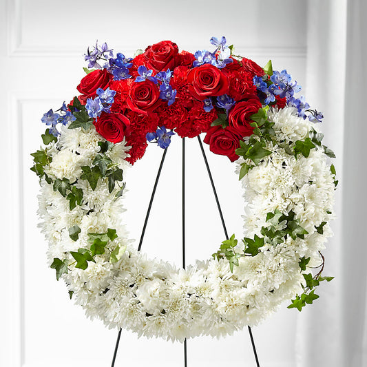 Patriotic Passion Wreath – MILLER'S FLOWERS, Racine WI