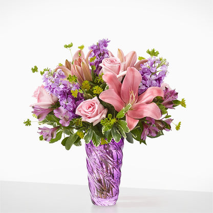 Precious Petals Bouquet with Luxe Swirl Vase – MILLER'S FLOWERS, Racine WI