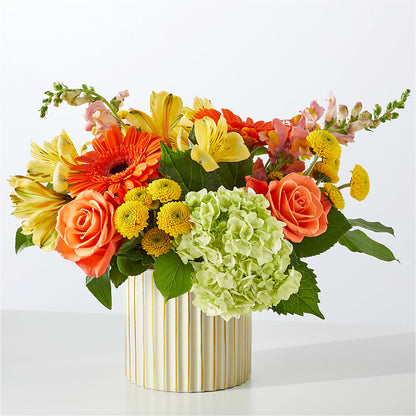 Autumn Sunshine Bouquet with Ivory Vase – MILLER'S FLOWERS, Racine WI