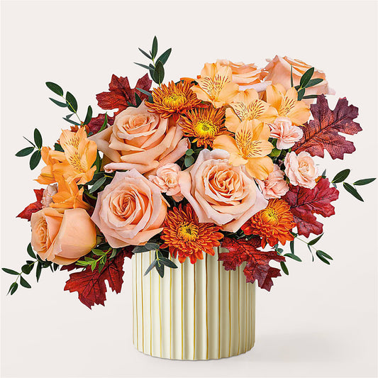 Spiced Latte Bouquet with Ivory Vase – MILLER'S FLOWERS, Racine WI