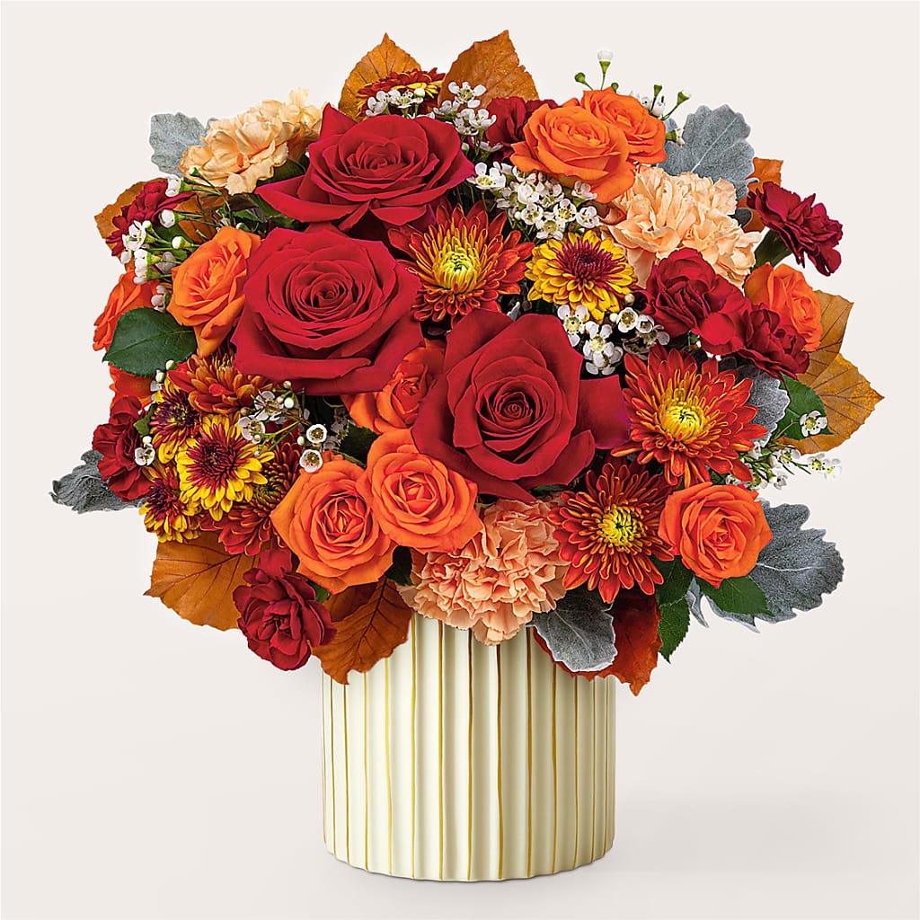 Merlot Bouquet with Ivory Vase – MILLER'S FLOWERS, Racine WI