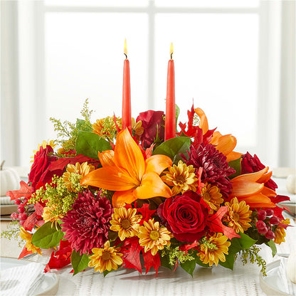 Autumn's Embrace Centerpiece – MILLER'S FLOWERS, Racine WI