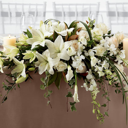 White Linen Arrangement – MILLER'S FLOWERS, Racine WI