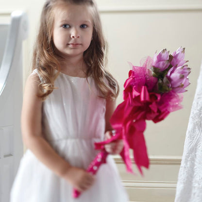 Sparkle Pink Flower Girl Bouquet – MILLER'S FLOWERS, Racine WI